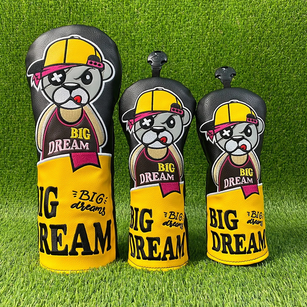 Golf Club Cover Protector Cover No. 1 Wood 3 Wood / 5 Wood Cover Club Cute Bear Pattern Cover Protective Cover Universal