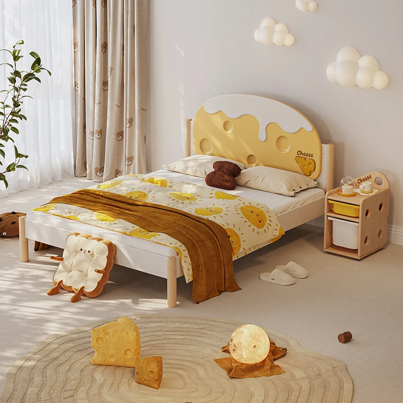 

For Modern Luxury Kids Bed Headboard Frame King Size Lit 120X200 Children Beds Boys Girls Camas Infantil Furniture For Bedroom