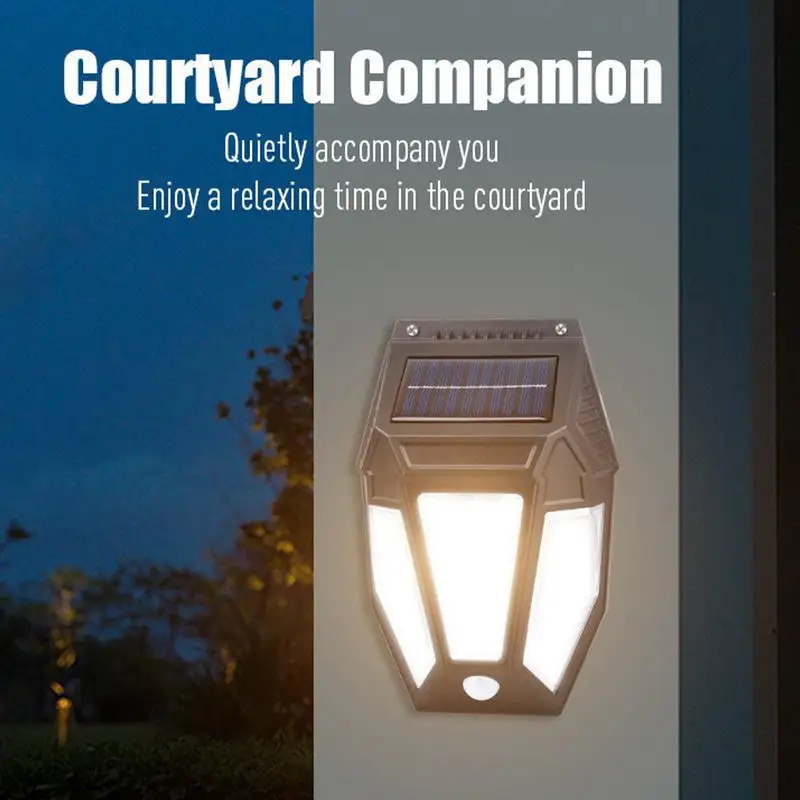 Solar Lights Outdoor Solar Wall Powered Deck Lights with Tungsten Bulbs Garden 3 Modes LED Wall Lamp for Outdoor Yard Landscape