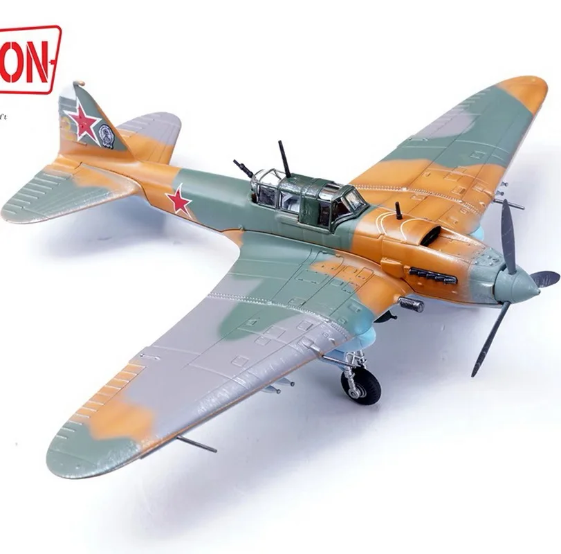 Alloy 1/72 Scale IL-2 Attacker Aircraft Ilyushin Shturmovik Model Russia Fighter Military Army Soldier Planes Gifts Collection