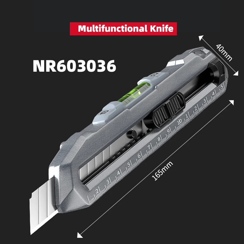 Multifunctional Utility Knife with Ruler and Level High Quality Cutting Tool Heavy-Duty All Steel Thickened Wallpaper Knife