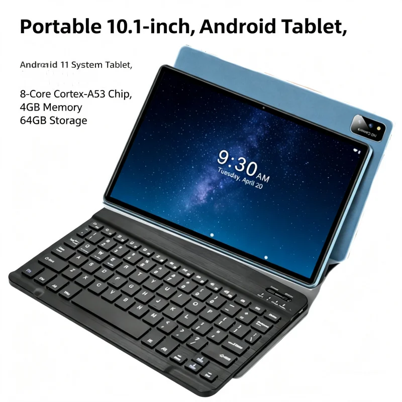 10.1 Inch T10 Portable Q1 Android 11 Tablet PC Sun50iw S22 Octa-Core Cortex-A53 4GB RAM 64GB Expandable Storage, Equipped