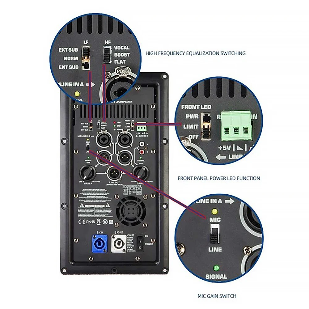 K12A Power Module for Stage Performance, 1000 W, Contínua Classe D, Amplificador Profissional, Atacado