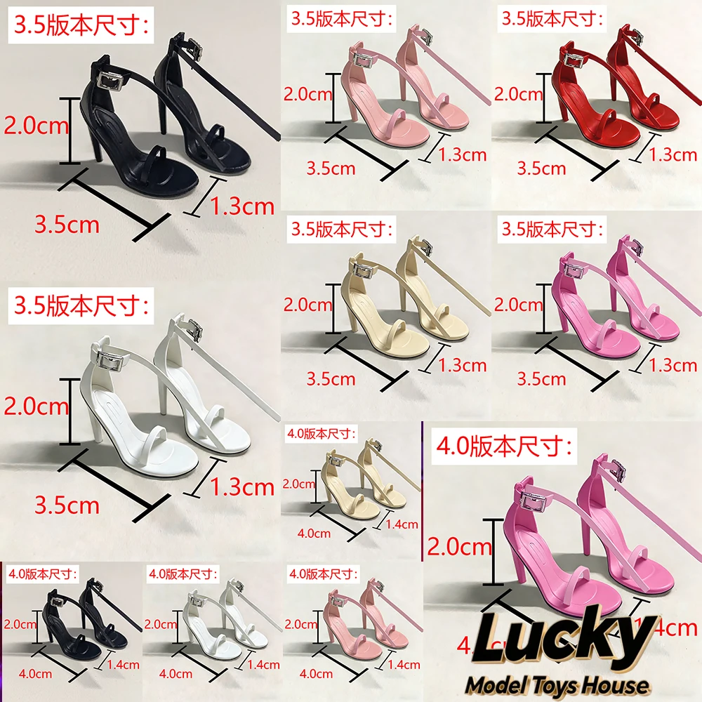 3,5 cm/4 cm 1/6 soldado femenino moda tacones tacones sandalias de verano zapatos juguetes accesorio para decoración del cuerpo de figura de acción de 12"