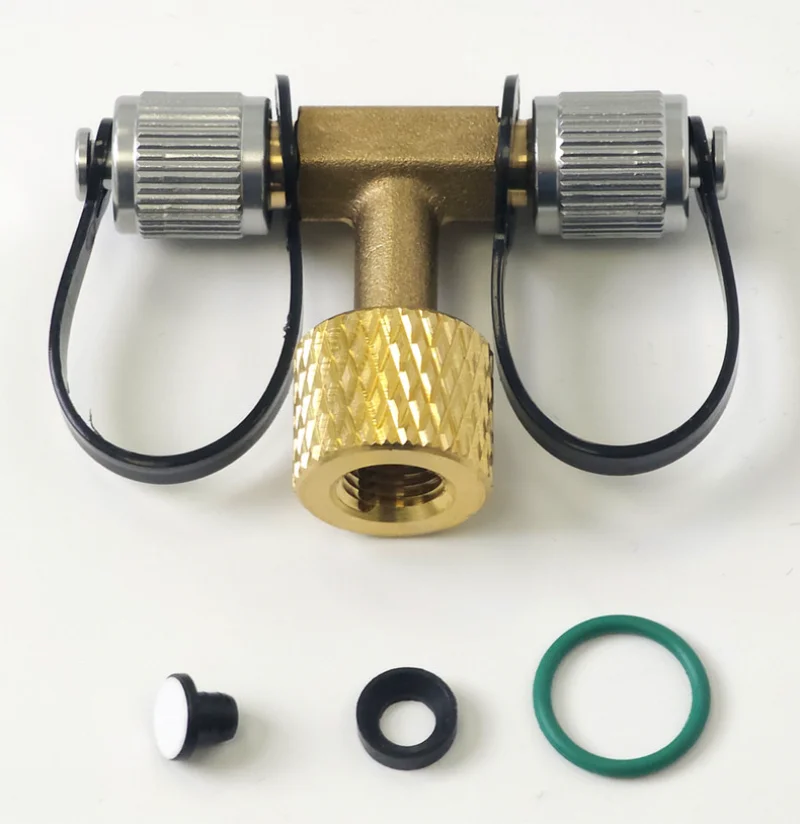 Replacement Vacuum Gauge Sealing Fittings Set, Includes Sealing Rings 3-Way Connectors Rubber Gaskets Oil-Proof Film
