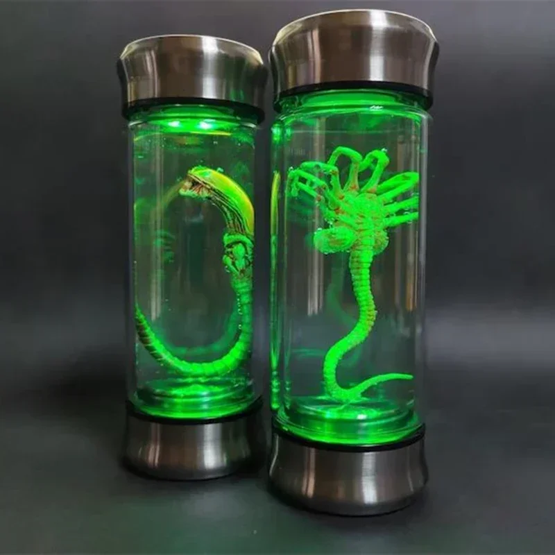 Alien Glow Jar Xenomorph Specimen Facehugger Embryo Glass Jar Movie Prop Replica Home Decor Desktop Crafts Sculpture Decoration