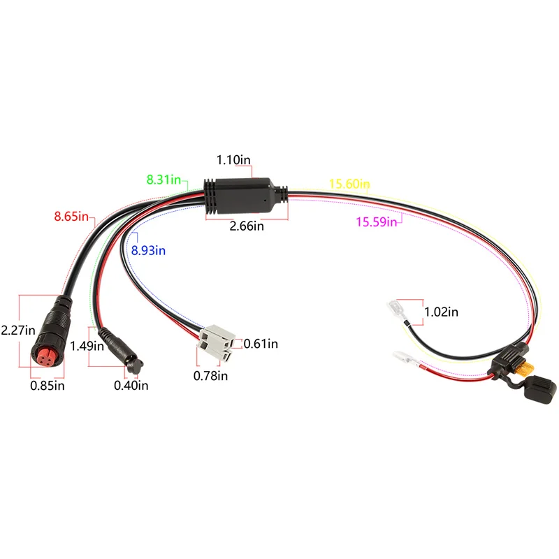010-12676-35 Stromkabel, wetterbeständig, mit Ladeanschlussstecker und 5 A Sicherungshalter, passend für Garmin ECHOMAP, Panoptix Eisfischen – Detail 8