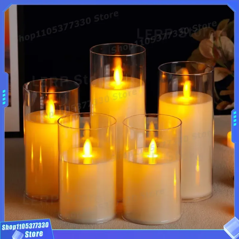 Battery Powered Acrylic LED Candle Light Flickering Flameless Smokeless Simulation for Home Decor Party Wedding Centerpiece