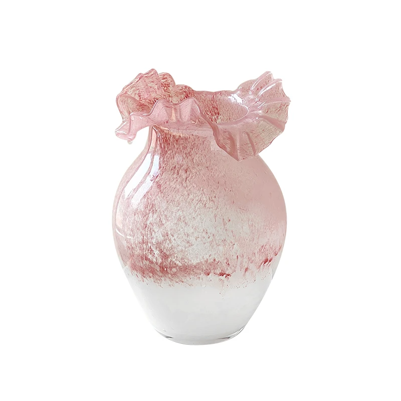 

Подушечная смена в средневековом стиле, розовая стеклянная ваза, высокий смысл, цветочная композиция для гостиной, гидропонные цветы