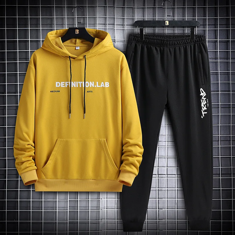 Tracksuit Men 2 Piece Sets Hip Hop Clothes for Men Outfits Streetwear Casual Sweatshirt and Pants Set Fashion Men Clothing