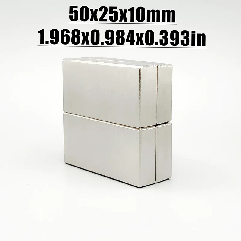 1/3/5/10Pcs 50x25x10 Neodymium Magnet 50mm x 25mm x 10mm N35 NdFeB Block Super Powerful Strong Permanent Magnetic Imanes