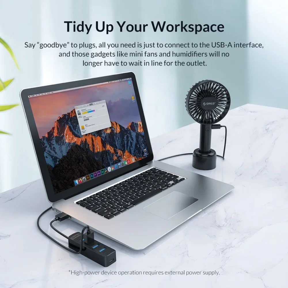 ORICO Hub USB 3.0 Tipo C Cuatro Puertos OTG Alta Velocidad MacBook Pro - imagen 4