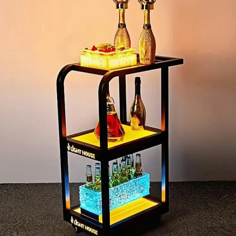 Bar luminous wine truck night KTV wine delivery food truck mobile cart