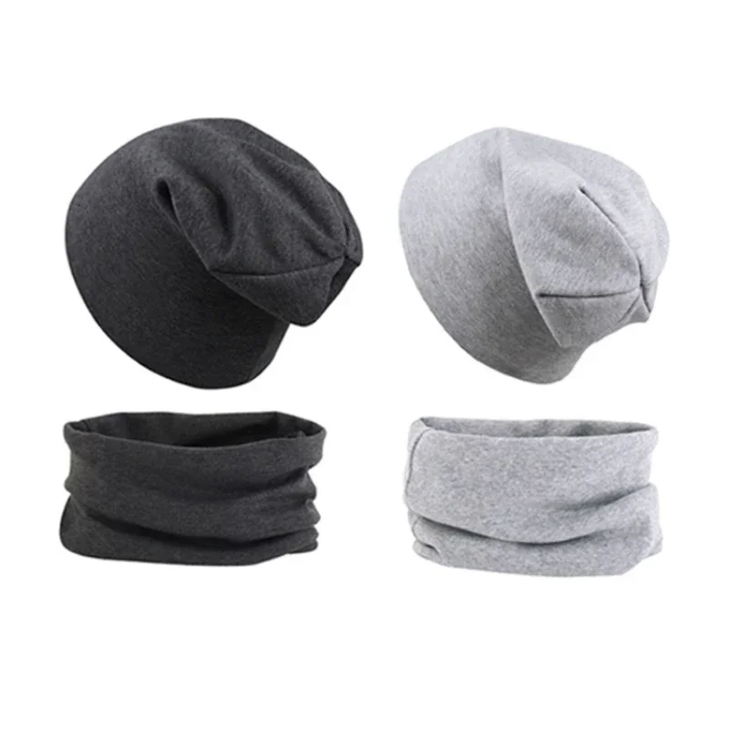 2pcs New Baby Hat Soft  Cotton Newborn Bonnet Warm AccessoriesScarf Set Boys Girls Hip Hop Cap Autumn Winter Newborn