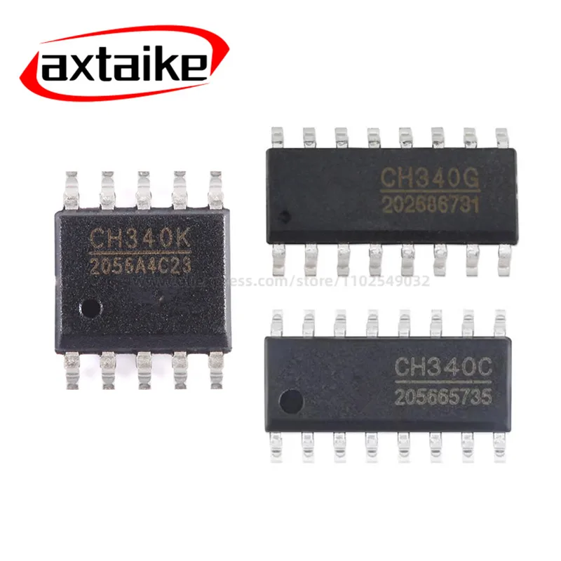 5 قطعة CH340 CH340C CH340G CH340N CH340T CH340E CH340B رقاقة IC MSOP-10 SOP-16 SSOP-20 SOP-8 SMD USB إلى واجهة UART