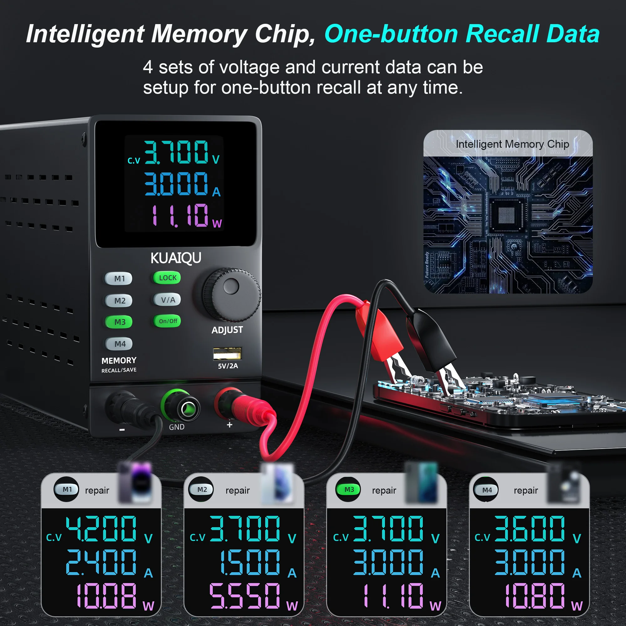KUAIQU 300V 200V 30V 10A/1A Programmable Laboratory DC Power Supply RS232/USB Communication Interface Edit Stored Data Bench