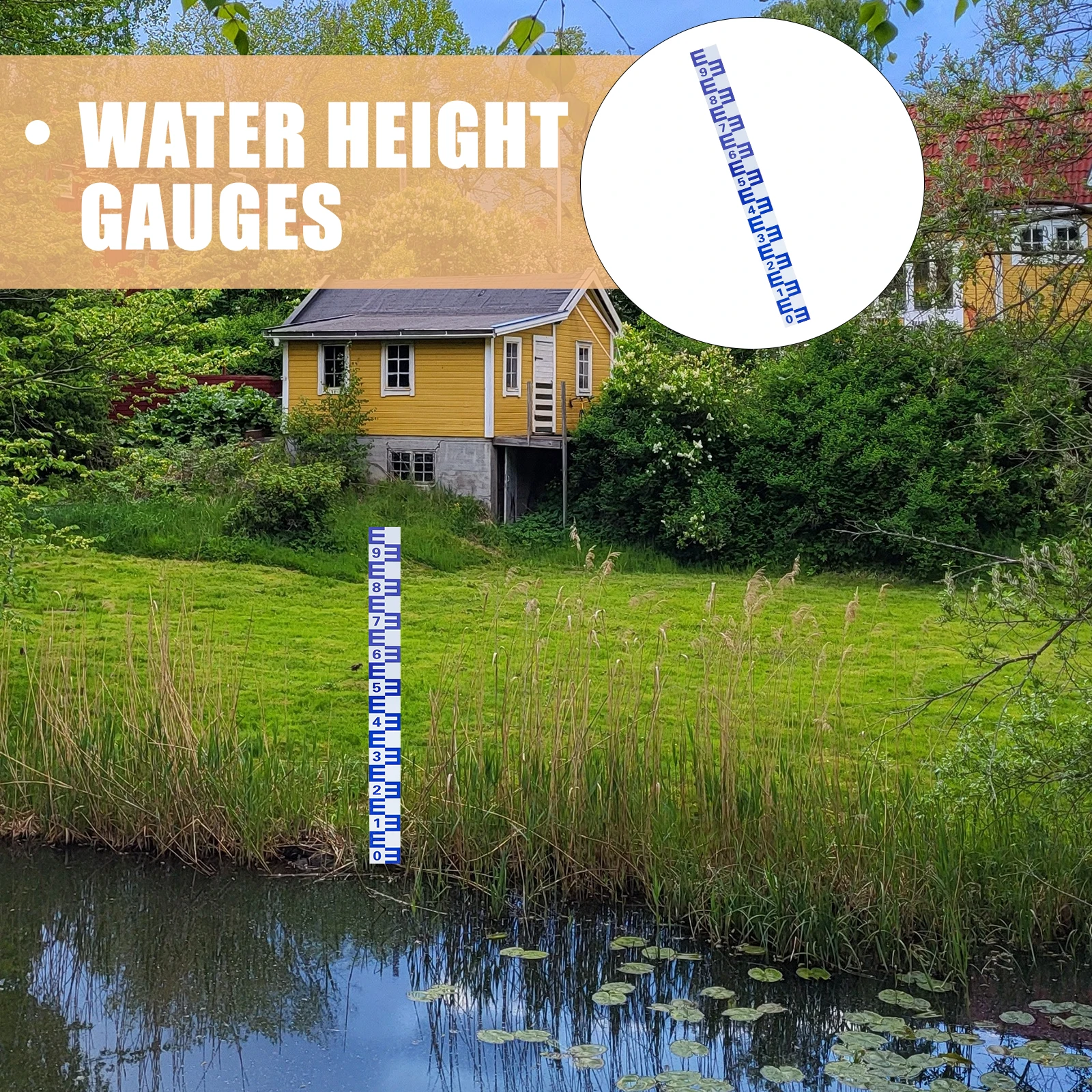 

Water Level Gauge Sticker Aluminum Alloy Self-Adhesive Reflective Measuring Tool For Pool Pond Lake Marking Indicator