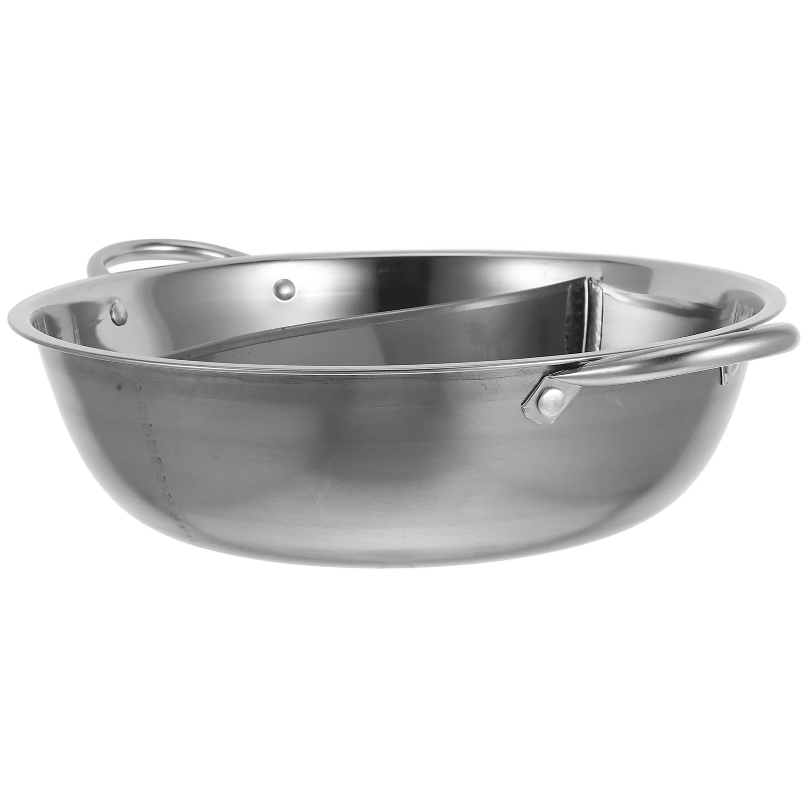 

Stainless Steel Mandarin Duck Pot Casserole Wok with Lid Stock Two-flavor Hot Kitchen Utensils