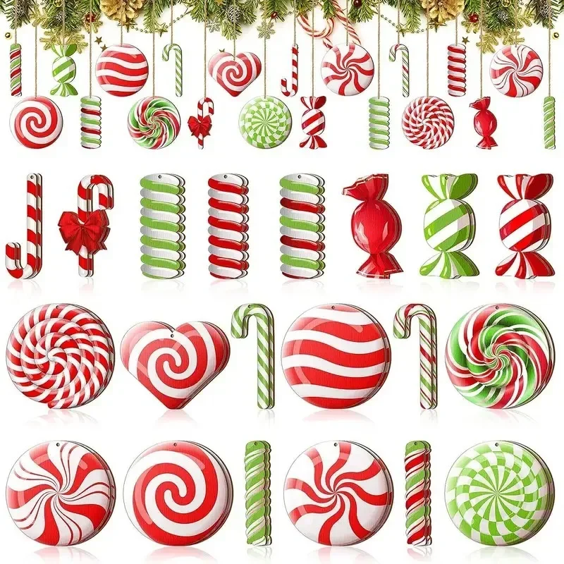 

Christmas Tree Candy Hanging Pendant Christmas Party Decors Sweet Noel Candy Oranments Merry Christmas Decor Happy New Year 2024