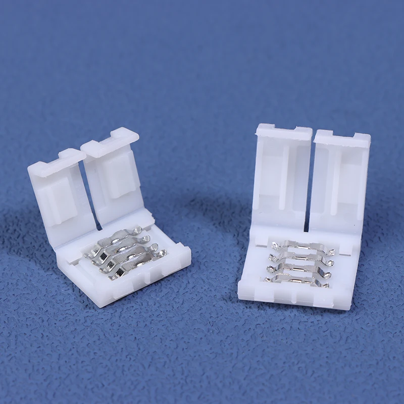 10Pcs LED Strip Connector 8MM 10MM 2Pin 3Pin 4Pin 3528 5050 RGB Single Color Solderless PCB Board Wire Free Welding Connectors