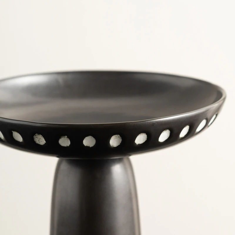 Wabi-sabi wind high-footed ceramic fruit tray tray, creative medieval home fruit storage tea table decoration ornament