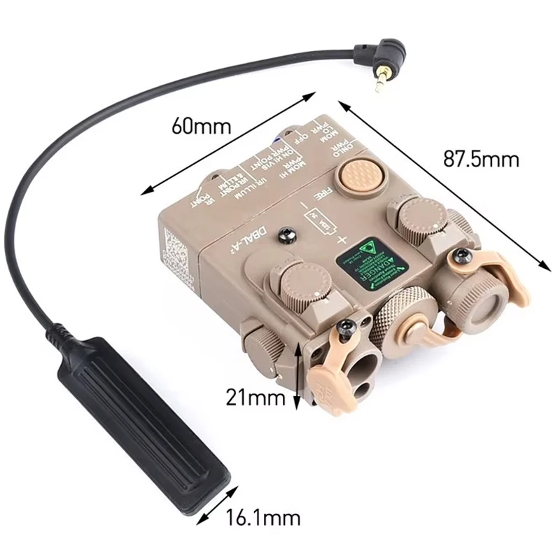 WADSN DBAL-A2 láser táctico rifle – linterna y pointer IR riel 20mm - imagen 5