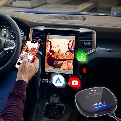 Wireless CarPlay AI Box -Auto & SIM Slot Adapter W/Dual-Band WiFi & Bluetooth 5.0