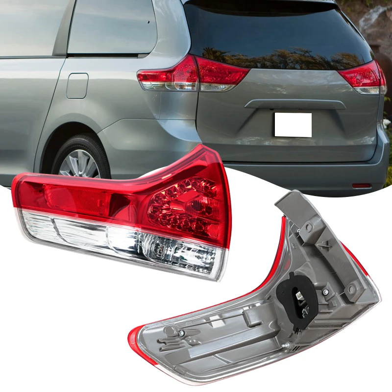 Para toyota sienna 2011 2012 2013 2014 luz traseira do carro girando piscando luz de ré luz de freio luz de sinal de aviso