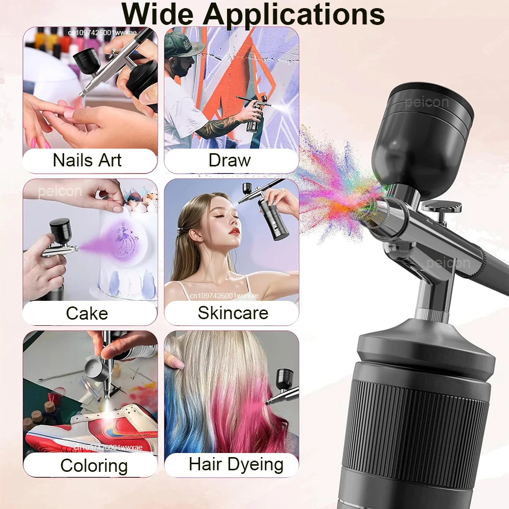 Mini Airbrush Nail with Compressor Spray Gun Kit for Painting Modeling Crafts Handheld Wireless Airbrush Mini Sprayer Gun
