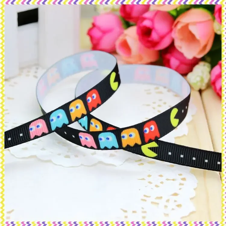 DHK 3/8'' 5yards game printed grosgrain ribbon headwear hair bow diy party decoration OEM Wholesale 9mm C1308