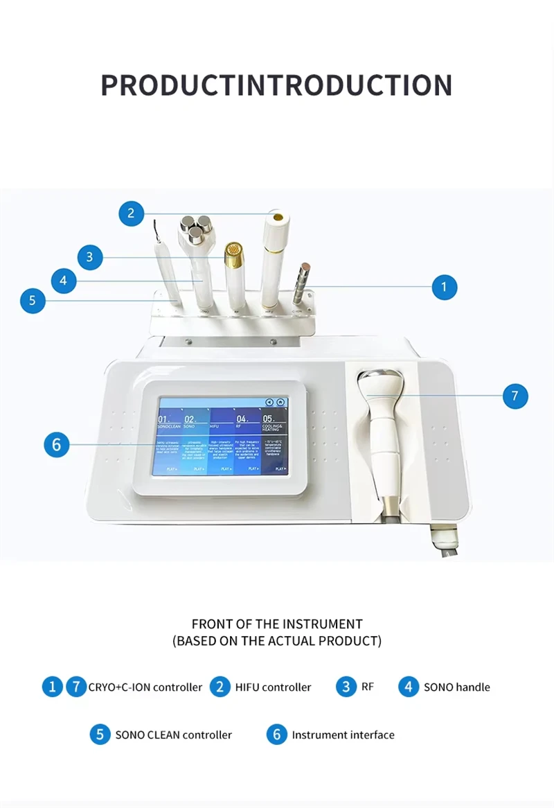 جهاز إزالة تجاعيد الوجه المضاد للشيخوخة 6 في 1 للتنظيف العميق وتقليص المسام ورفع الوجه