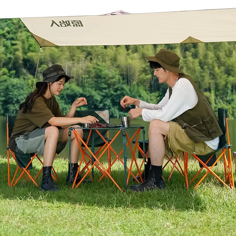 Square Tableware Outdoor Table Decoration Small Camping Green Outdoor Table Chair Folding Coffee Mesa Outdoor Garden Furniture