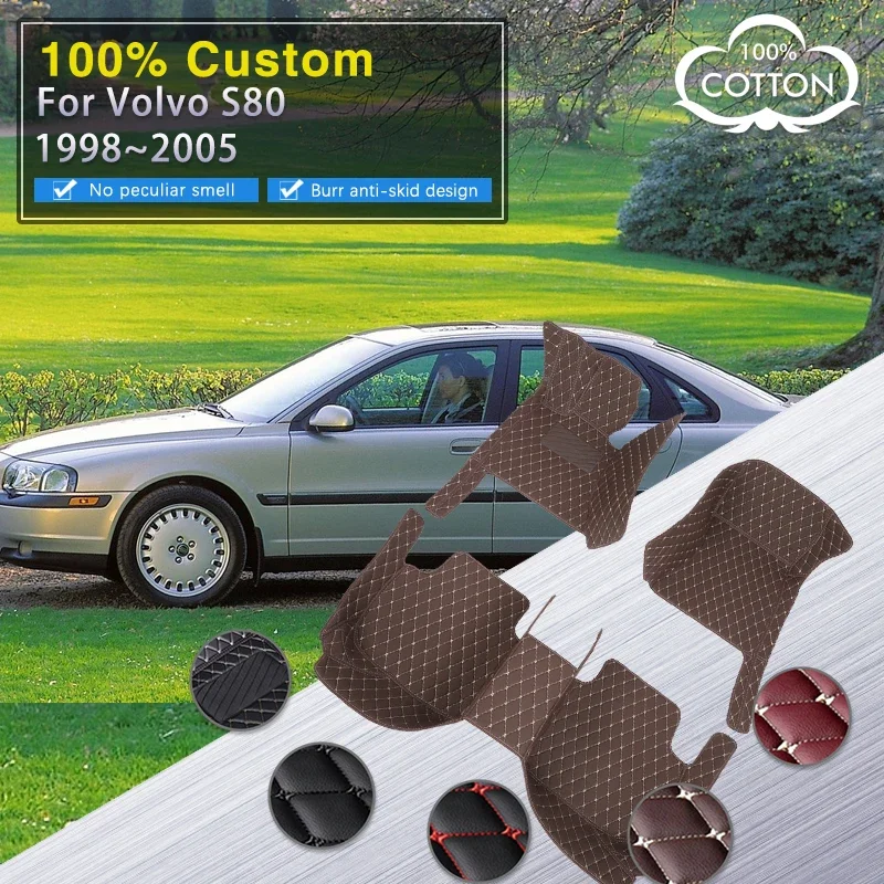 

Качественные автомобильные коврики RHD для Volvo S80 1998 ~ 2005, кожаный коврик, полный комплект автозапчастей интерьера, роскошный ковер, защитный коврик, напольный коврик для автомобиля