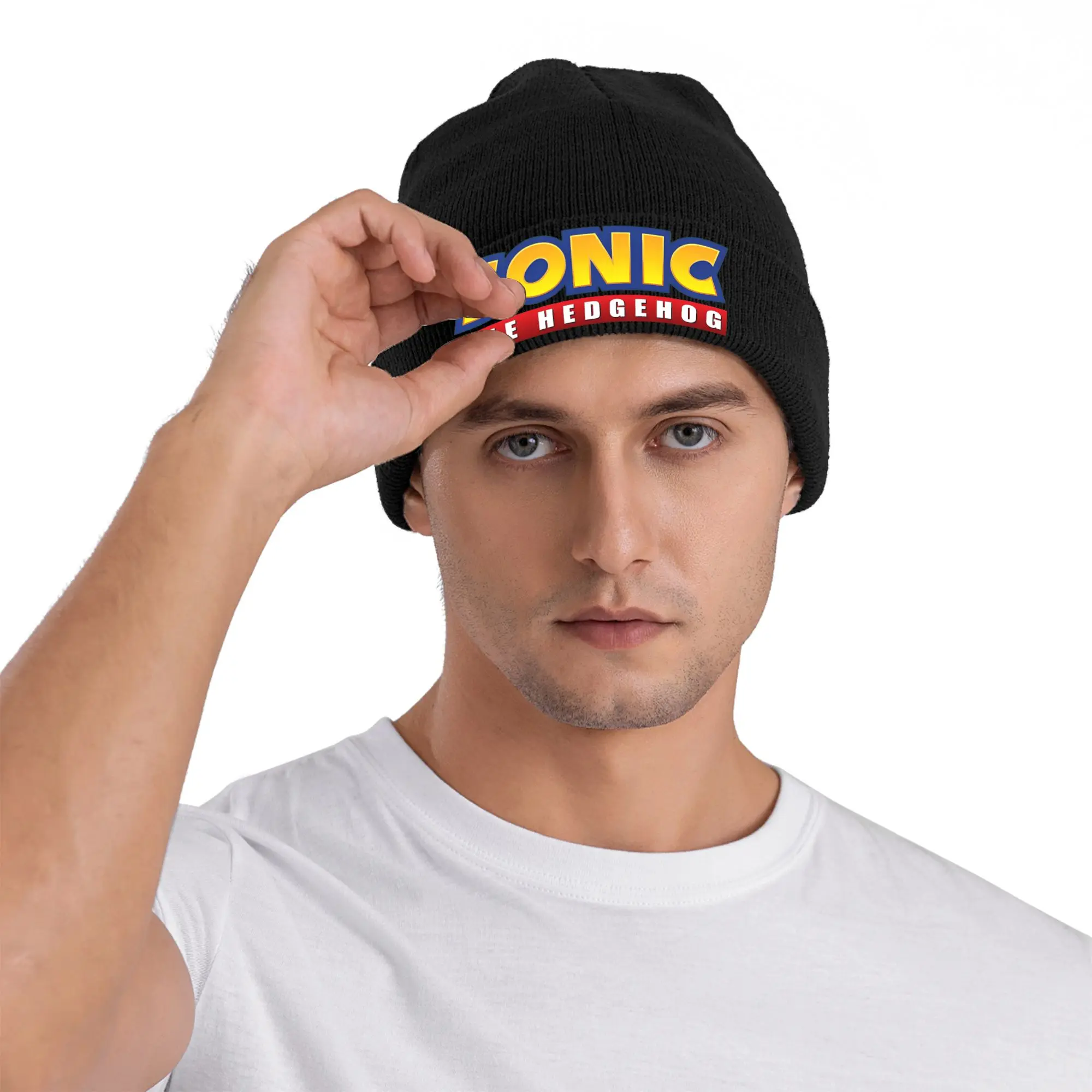 S-Sonic Retro Game Cartoon Beanie Hats  Bonnet Hats Men Women Street Outdoor Knit Hat Autumn Winter Pattern Warm Caps