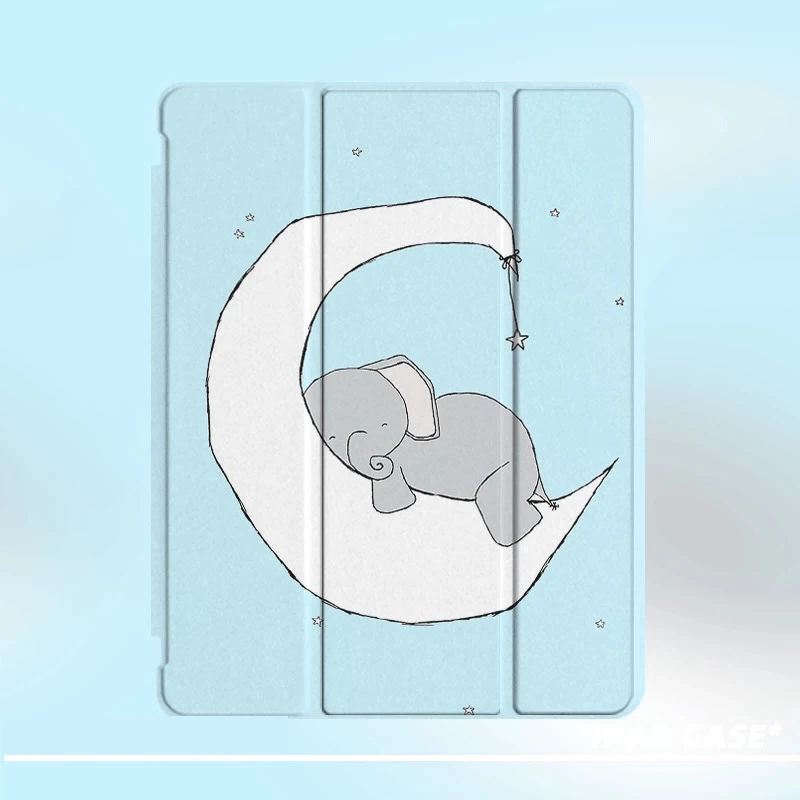 Cute Sleeping Elephant TABLET CASE FOR iPad pro 10/11-Inch 2020/6th/7th /8th /Air 3rd/Air 4th/9th gen/Air 5th Gen 2022/Air 11