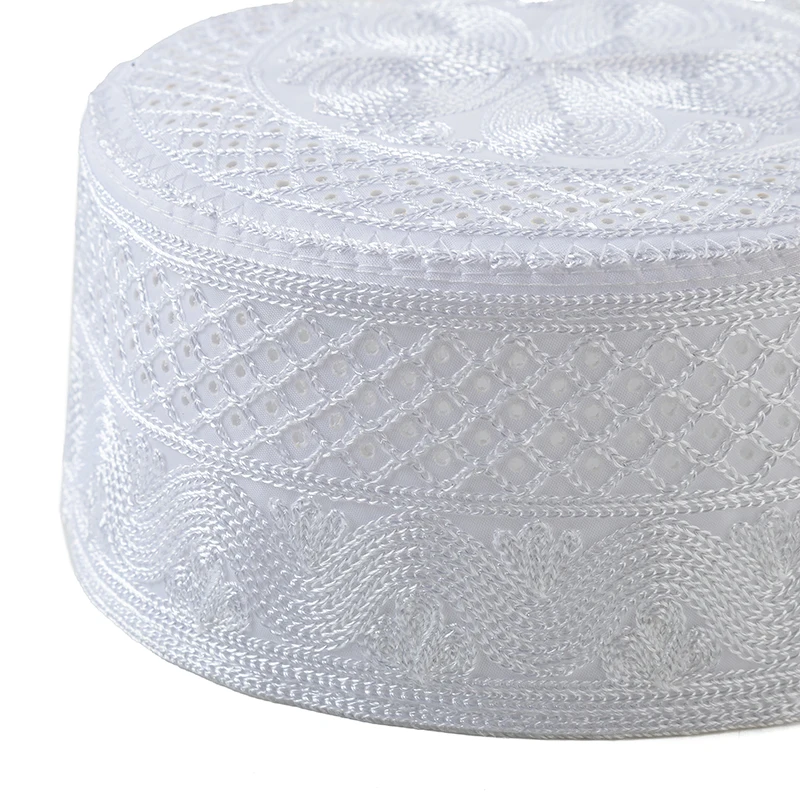 ใหม่มุสลิมชายสวดมนต์หมวกผ้าฝ้ายเย็บปักถักร้อยหมวกอาหรับ Saudi อิสลาม Turban Hijab ชาวยิว Headscarf สวดมนต์อิสลามอุปกรณ์เสริม