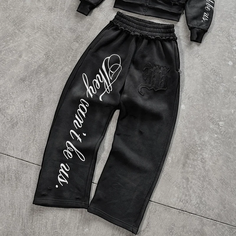 

Street wear trendy fashionable harajuku comfortable versatile pants European and American high street vintage casual pants emo