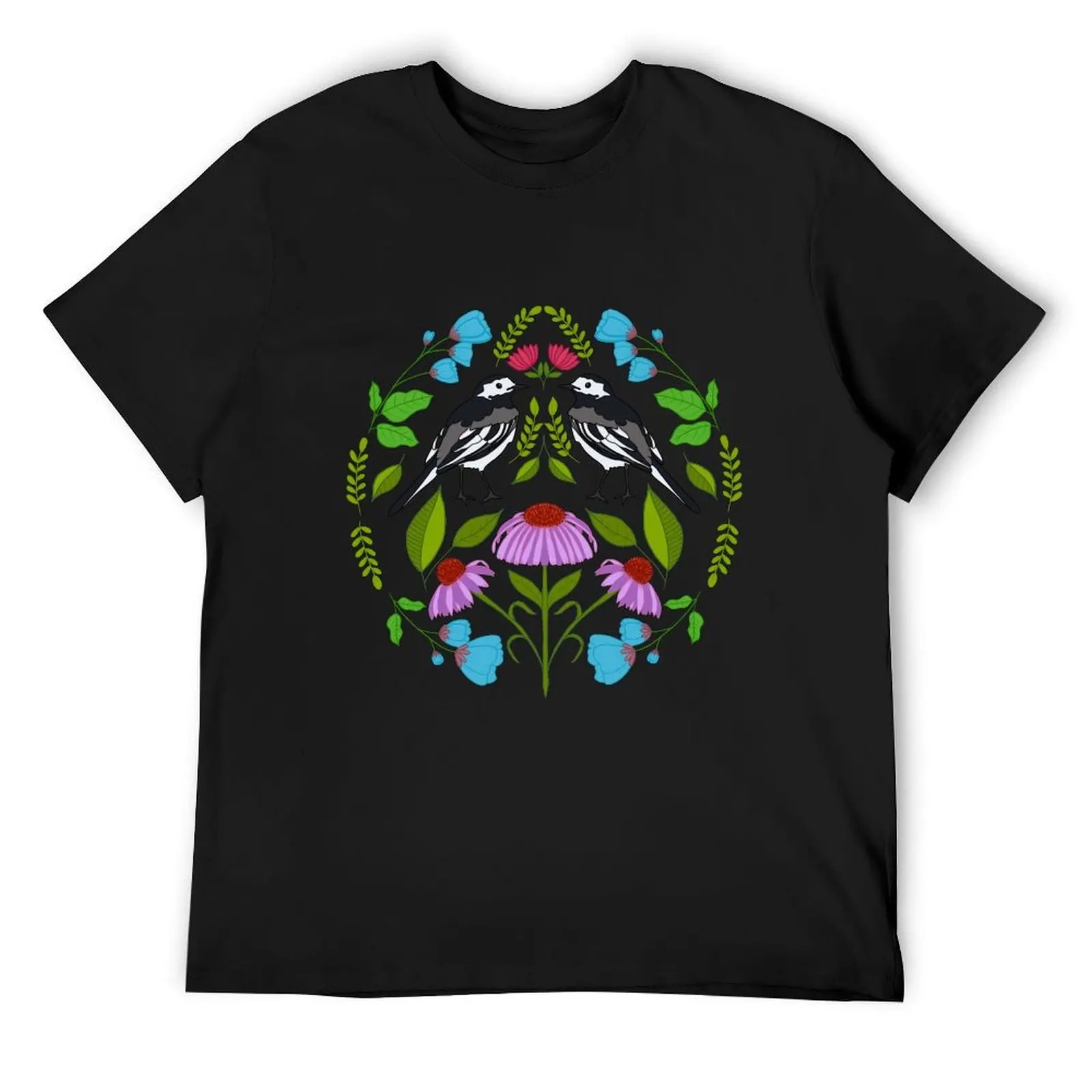

Wagtail Folk Illustration T-Shirt croswit shirt man customizeds Louboutins men graphic t shirts