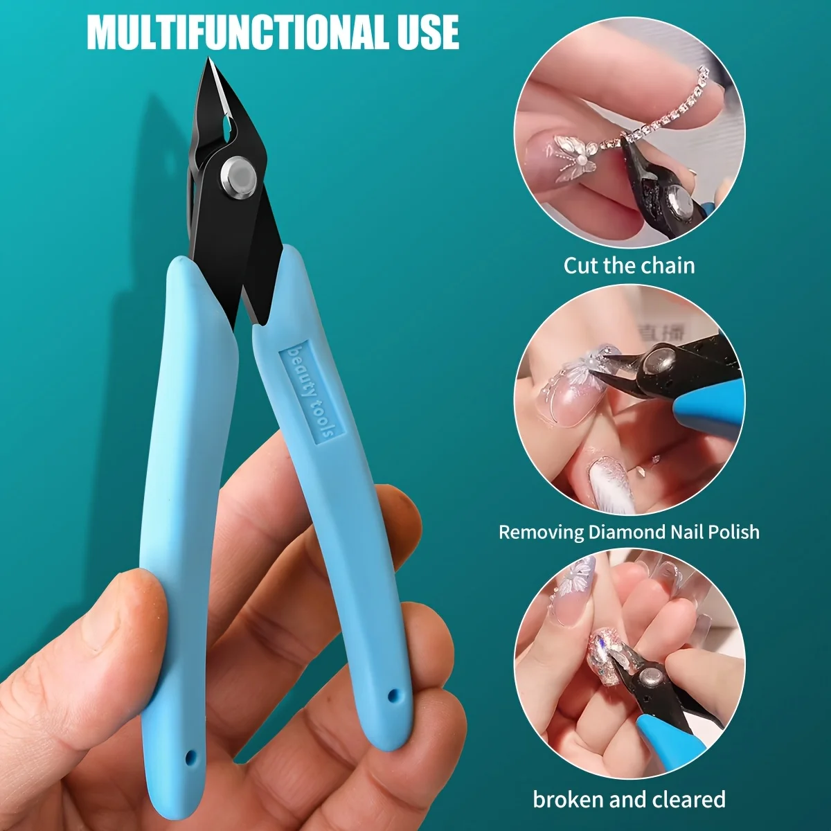 Multifunktionale Nagelpflege-Werkzeuge: Nagelknipser, Strassentferner, Cutter, Nagelzupfer, Bohrer, Komfortgriff für die Maniküre von Frauen – Detail 4