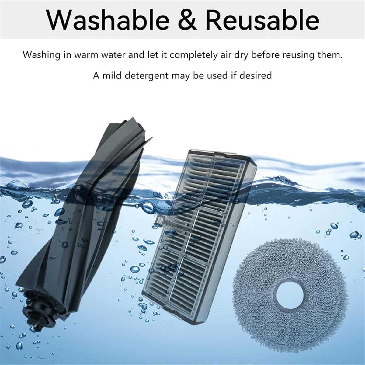 E30 울트라 로봇 진공 청소기 메인 사이드 브러시 Hepa 필터 걸레 천 먼지 봉투 용 FZFZ 교체 부품