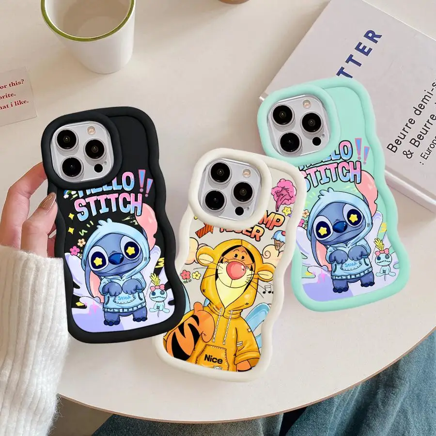 Disney Stitch Pooh Case for OPPO A5s A5 A7 A9 A11 A15 A12 A17 A16e A33 A53 A54 A57 A38 A17k A58 4G A32 A31 Silicone Soft Cover