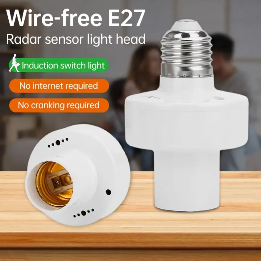Smart Radar LED Lampholder E27 To E27 LED Bulb Base AC85-265V  Radar Sensor Universal Socket Easy Install for Home Use 100w