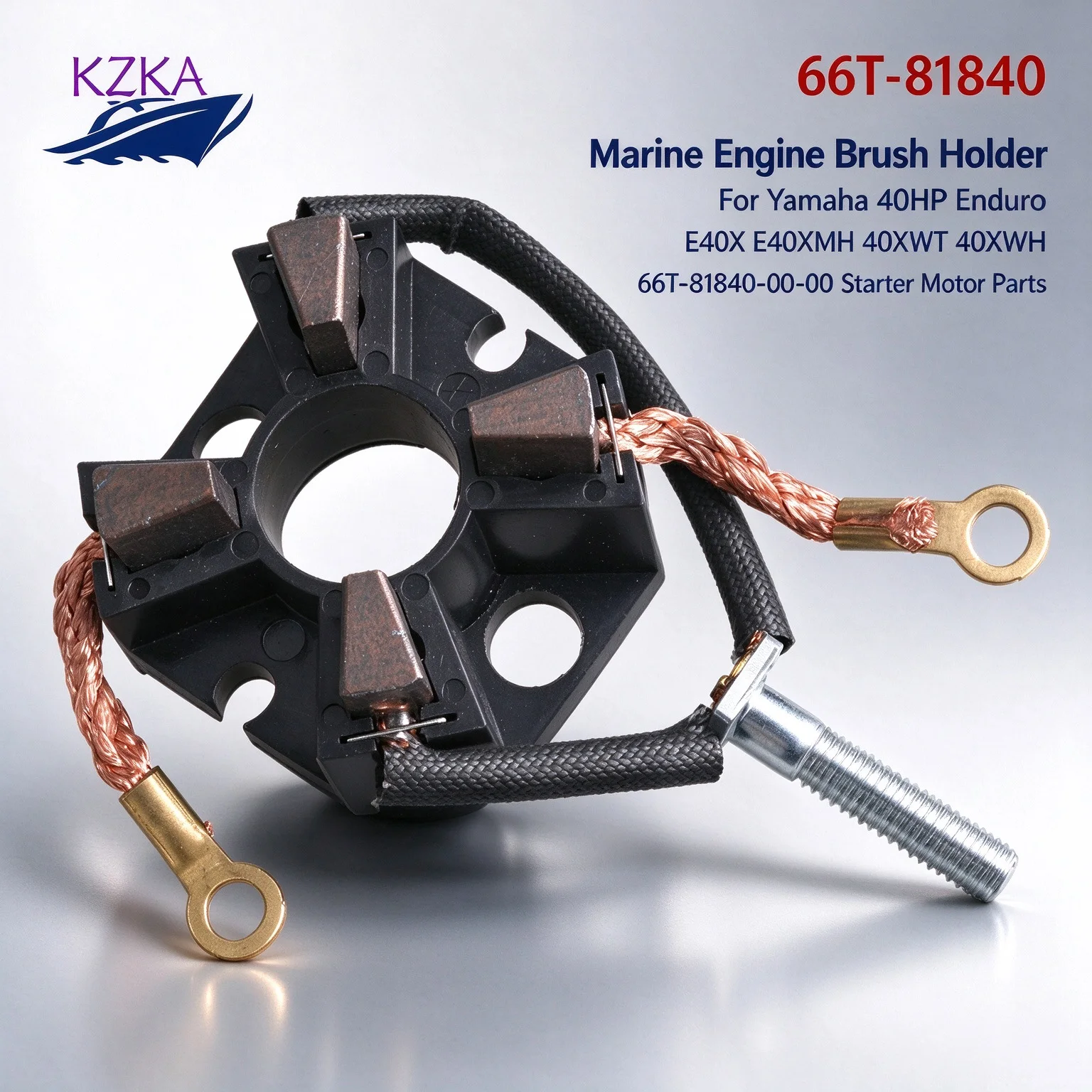 Marine Engine Brush Holder 66T-81840 For Yamaha 40HP Enduro E40X E40XMH 40XWT 40XWH 66T-81840-00-00 Starter Motor Replaces Parts