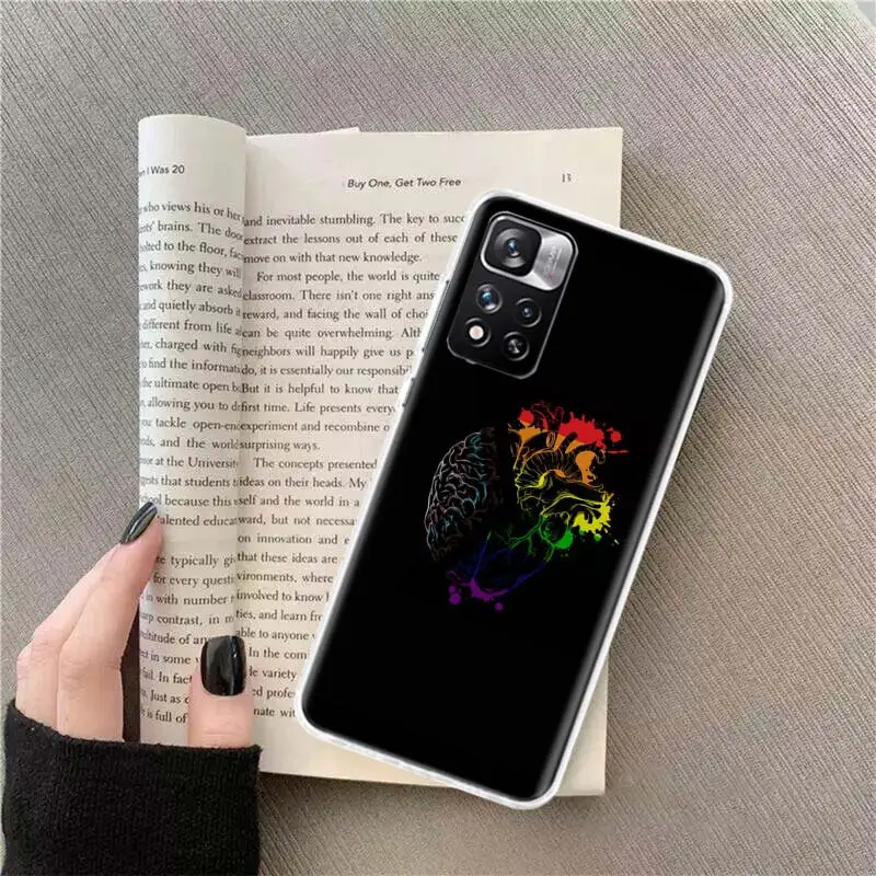 Brain Art Phone Case For Xiaomi Mi 13 11T 11 Ultra 11i 12 12T Pro 12X 10T 10 Lite 5G 9 9T 8 5X 6X Cover Soft TPU Fundas