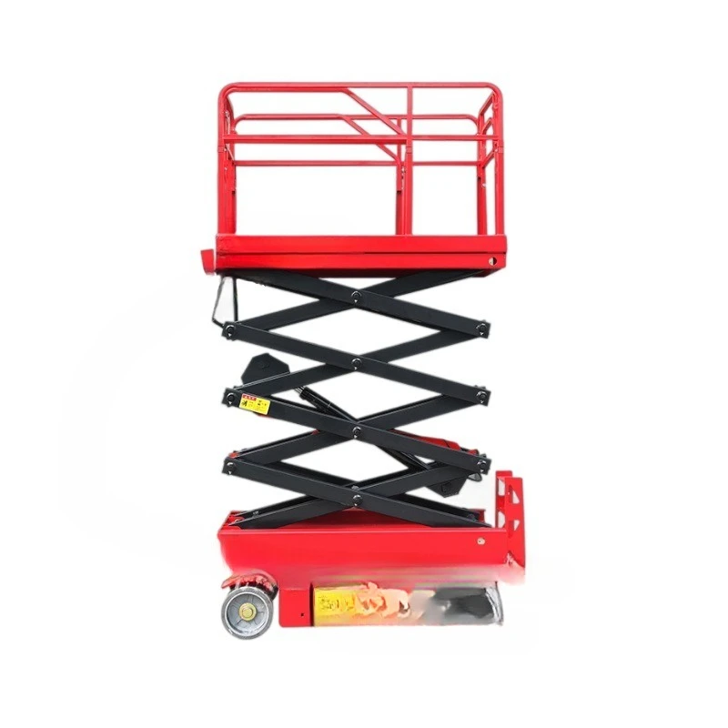

Full lift platform vehicle Electric hydraulic scissor lift Small aerial work table can be moved