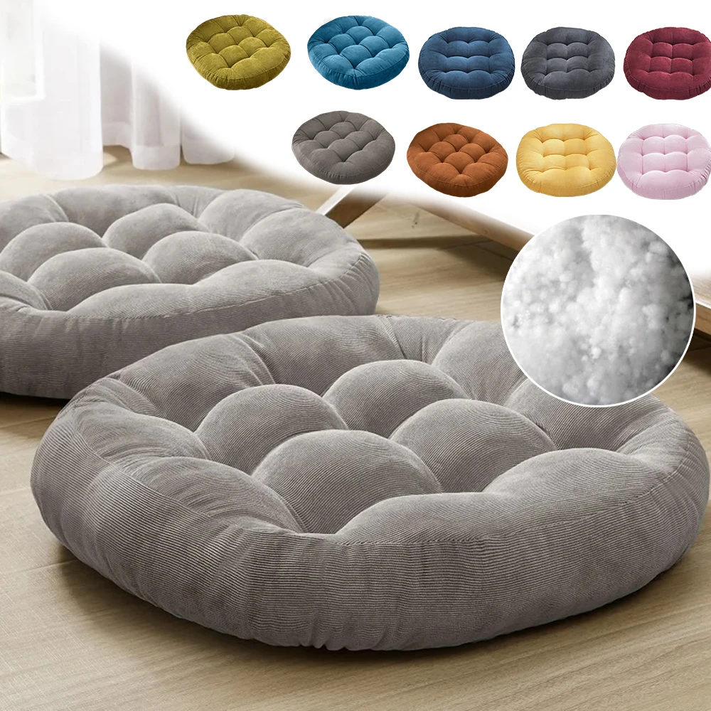 

Soft Corduroy Cushion Round Bay Window Seating Pad with PP Fill Chair Seat Pad Floor Seating Living Room Office Cojin Silla 의자방석