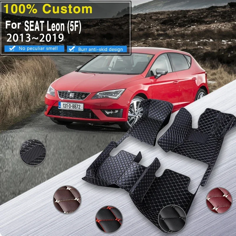 Complete Car Floor Mat For Seat León 5F 2013~2019 Waterproof Tapete Automotivo Para Carro Car Mats Set Alfombra Para Auto Car Ac