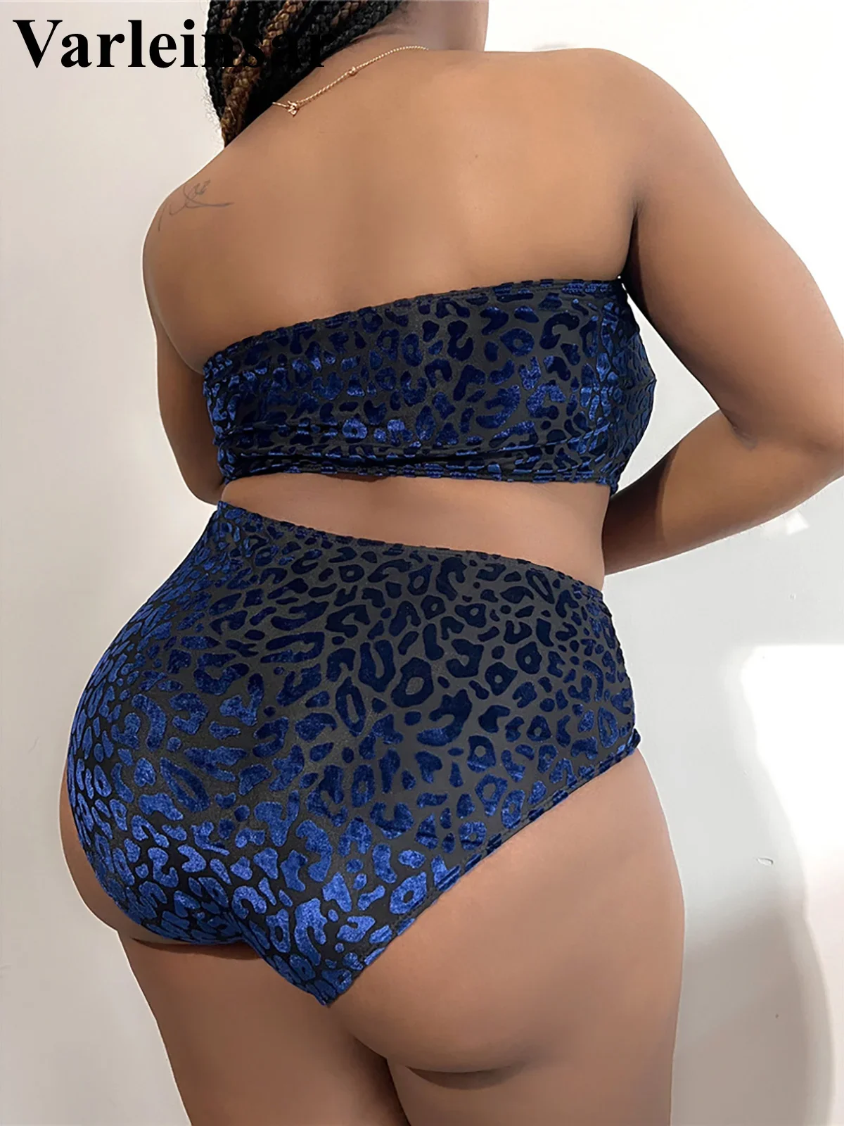 0XL - 4XL New Leopard Bikini Plus Size Large Size Swimwear Women Swimsuit Female Two-pieces Bikini set Bather Bathing Suit V3977