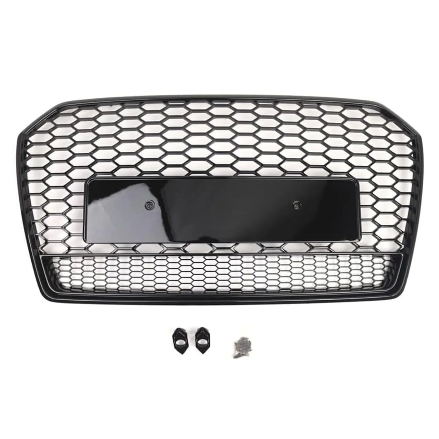 

ABS Front Grill Front Bumper Center Grill Honeycomb Mesh Cover for A6 C7PA 2016-2018 Facelift, Replaces #4G0853651AG 4G0853651AE
