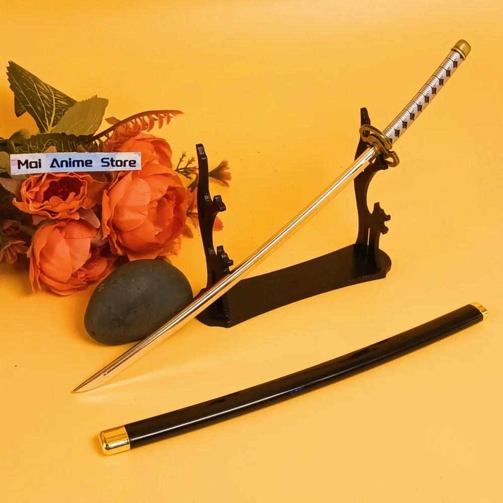 10-calowy miecz Katana Ichimaru Gin, metalowy nóż ninja, ostrze z anime Bleach, katana w naturalnej wielkości, oryginalny szabla samurajska, niedoładowana zabawka, prezent